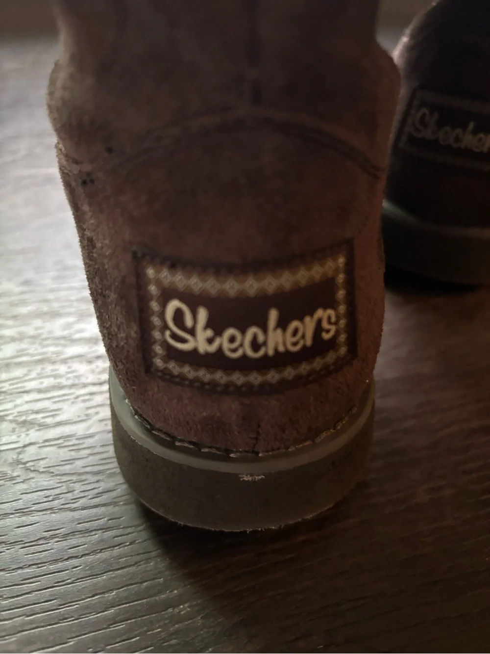 Skechers Brown Suede Mid-Calf Slouch Boot with Button Accents